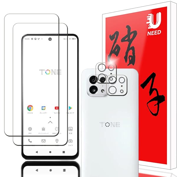 【2+2枚セット】 TONE E22 用のガラスフィルム(2枚)+カメラフィルム(2枚)tone e22 用の フイルム 強化液晶保護フィルム ワンタッチ貼付け...