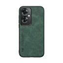 Silklike ケース 対応 Oppo Reno 11 F 5G カバー ビルトインメタルプレート - 緑