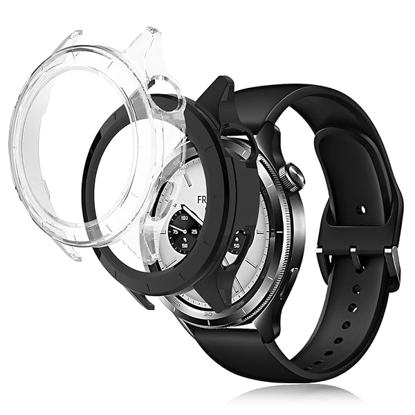 【2個セット】For Xiaomi Watch S4 ケース カバー シャオミ スマートウォッチ S4 保護ケース 高級素材 一体型カバー キズ防止 軽量 全面保護 装着簡単 耐衝撃 Xiaomi Watch S4 用 保護 ケース (ブラック+ク
