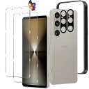 【2+2枚セット】Xperia 1 VII ラスフィルム(2枚)+カメラフィルム(2枚) xperia 1 vii 用の 保護フィルム ワンタッチ貼付け/気泡ゼ...