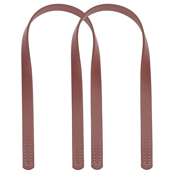 2本 長さ618mm レザー 持ち手 バッグ 幅18.5mm 持ち手 合皮 DIY 修理 ハンドバッグ 交換用 合成革 ブラウン