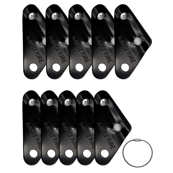 自在金具 三角 -アルミ合金ロープテンショナーキャンプテントガイラインコードアジャスターキャンプ用品、ハイキング、リュックサック用キャンプギア超軽量テントステークスガイラインテンショナーテントコード (三角-くろ10個入)