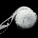 パールチェーンリボン ファッショナブルなレース 薄いリボン装飾 レーストリム 結婚式 トリム アップリケ DIYの手工芸品 長さは約5m、幅は約20mmです (...