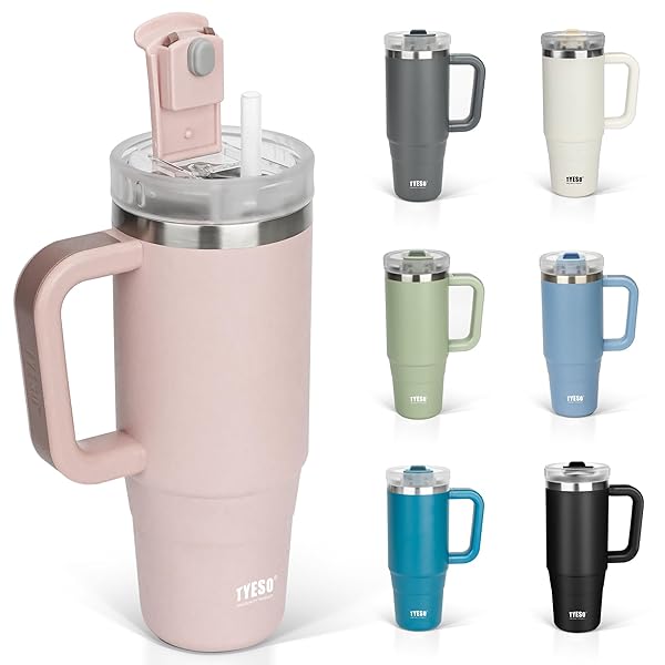 タンブラー 0.9L 水筒 保冷 ステンレスボトル ウォーターボトル ストロー 取っ手付き ジョッキ アウトドア 真空断熱 二重構造 広口 大容量 直飲 女の子 男の子 900ml 桜色