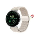 バンド 用の Google Pixel Watch 3 45mm 対応 交換ベルト ナイロン バンド 編み込み 磁気吸着取り付け スポーツ用 弾力性 長さ無段階調整 柔軟 防汗 通気 夏向け 簡単取り付け 用の Google Pixel Watch