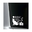 あおり運転防止「●REC Drive Recorder」ドラレコ搭載車ステッカー 猫と足跡モチーフ 防水・車両OKカッティングステッカー NRJ991-DRNW...