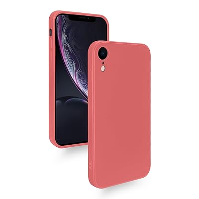 iPhone XR ケース 耐衝撃 シリコン カバー 軽量 薄型 柔軟 アイフォンXR スマホケース マット質感 指紋防止 擦り傷防止 落下防止 滑り止め ストラップホール付き (レッド)