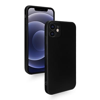 iPhone 12 ケース 耐衝撃 シリコン カバー 軽量 薄型 柔軟 アイフォン12 スマホケース マット質感 指紋防止 擦り傷防止 落下防止 滑り止め ストラップホール付き (ブラック)