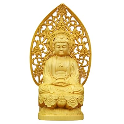 仏像 木彫り 釈迦如来座像 柘植の木 (曹洞宗・臨済宗) 仏壇用のご本尊仏像 （総高10cm幅6cm奥4cm）