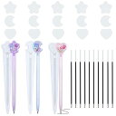 ペン形 シリコンモールド 3個セット ボールペン 芯付き ハート 月 星 シェイカーモールド 流砂のペン 中身がシャカシャカ動く エポキシ樹脂 uvレジン DI...