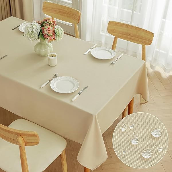 テーブルクロス 撥水 北欧 無地 テーブルカバー 長方形 布製 シンプル ポリエステル製 テーブルマット ..