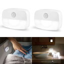 Led センサーライト 電池式 足元灯 フットライト 室内 昼光色 人感センサー 配線不要 ナイトライト 明暗光センサー 自動点消灯 冷蔵庫照明 玄関 クローゼット 室内ルームライト 小さい 電池別売り カバーなし(2個セット, 昼光色)(2)