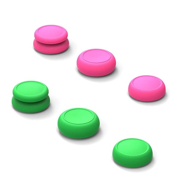 Switch Joy-Con用 アナログスティックカバーPRO 三種類有り それぞれタイプのゲーム対応 精密軽量 拘る設計 滑る防止 操作感向上 材質採用「ネオンピンク＋ネオングリン」「三ペア」