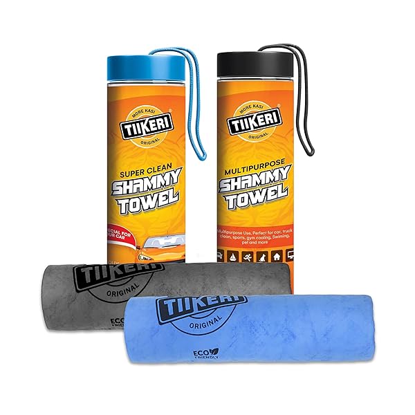 超吸水セームタオル - 車の乾燥用、ブルー、多用途のセーム布（車、ボート、スポーツ、家具などに使用..