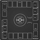 フルサイズ プレイマット カードゲーム 厚さ3mm ラバー プレイマット 2人用 滑り止め 収納バッグ き 60×60cm (黒)