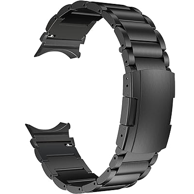 チタンバンド Samsung Galaxy Watch 6/5/4用、トータスバックル付きメタルベルト、サムスンギャラクシー ウォッチ Samsung Galaxy Watch 6-43/47/40/44mm,Galaxy Watch 5/4-40/