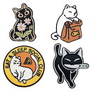 刺繍猫アイロンワッペン接着アップリケ パッチDIY アクセサリー、猫装飾パッチ補修、ジャケット、帽子、バックパック、ジーンズ用のネコ匹かわいいアップリケ パッチ...