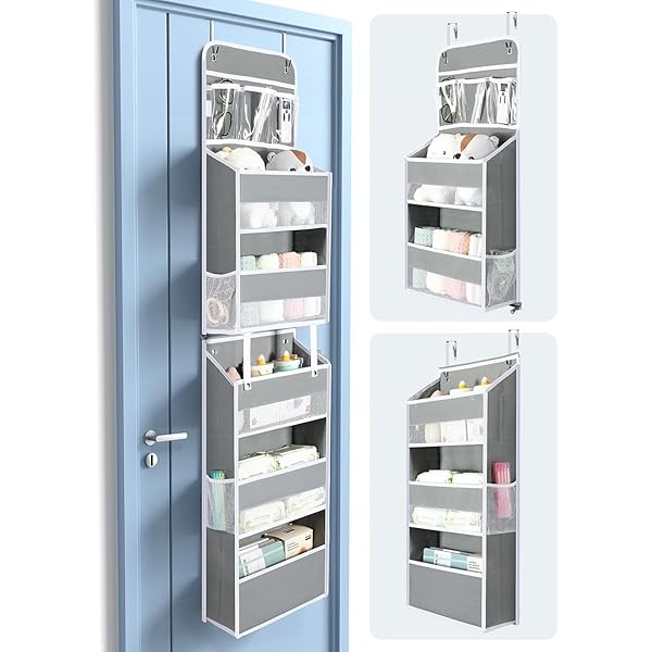 ウォールポケット 【2024新型】 ドア掛け収納式ポケット 6段の大容量 透明窓付き 変形防止設計 壁掛け..
