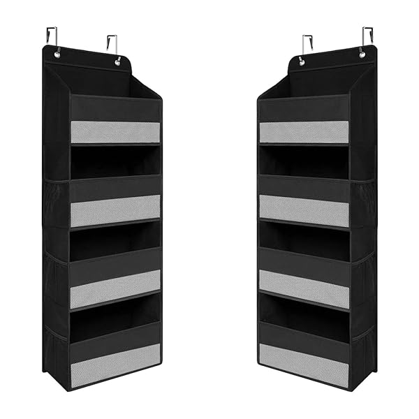 ウォールポケット 【2024新型】 ドア掛け収納式ポケット 4段の大容量 透明窓付き 変形防止設計 壁掛け..