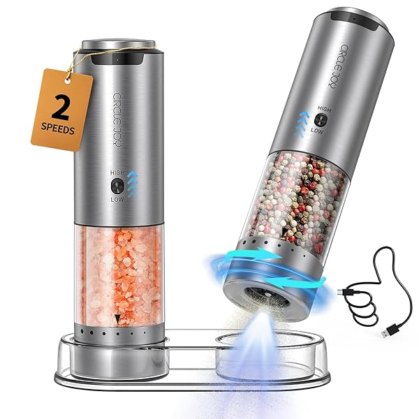 充電式ペッパーミル 電動 ステンレス製ペッパーミル 研削速度可変 厚さを外部で調整する 95ml容器 収納..