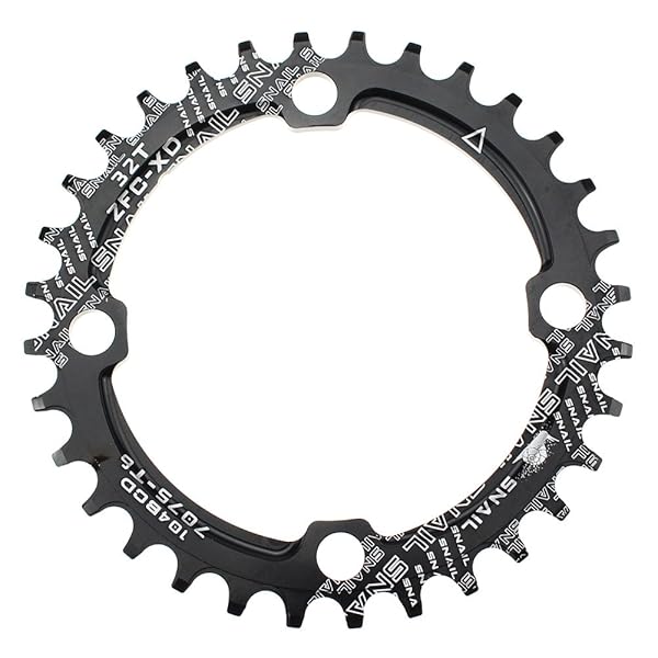 チェーンリング 32T 104BCD MTB ナローワイド チェーンリング シングル (ブラック, アルミニウム合金)