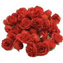 バラ 造花 50個 3cm ブーケ ローズ 薔薇 結婚式 装飾 (赤)