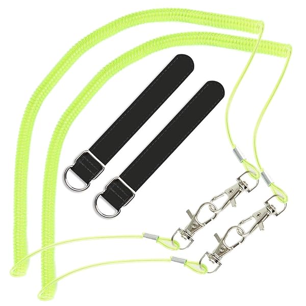 尻手ベルト ロープ付き 釣り竿 スパイラルコード ワイヤー入り 290cm セット (グリーン)