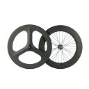 フロント3スポークリア88mmホイール23mmカーボン固定バイククリンチャーホイールセット