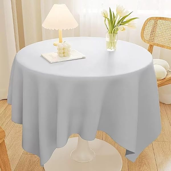 円形 テーブルクロス ビニール 撥水 無地 PU tablecloth ラウンド おしゃれ 丸いテーブルクロス 120cm 防水防油 汚れ防止 テーブルマット 家庭用 業務用 直径120cm ライトグレー