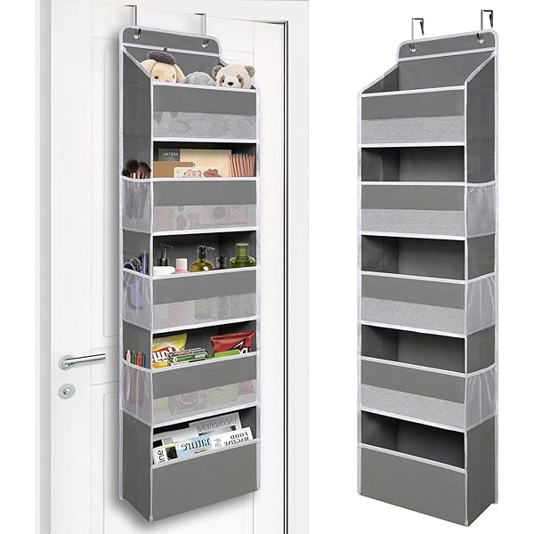 ウォールポケット 【2024新型】 ドア掛け収納式ポケット 5段の大容量 透明窓付き 変形防止設計 壁掛け..