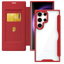 Samsung Galaxy s23 ultra ケース SC-52D SCG20 手帳型 背面 クリア 透明 高級なPUレザー+PCパネル+TPUバンパー マグネットが内蔵 衝撃吸収 軽量薄型 ブランド スマホケース ギャラクシー s23ultra