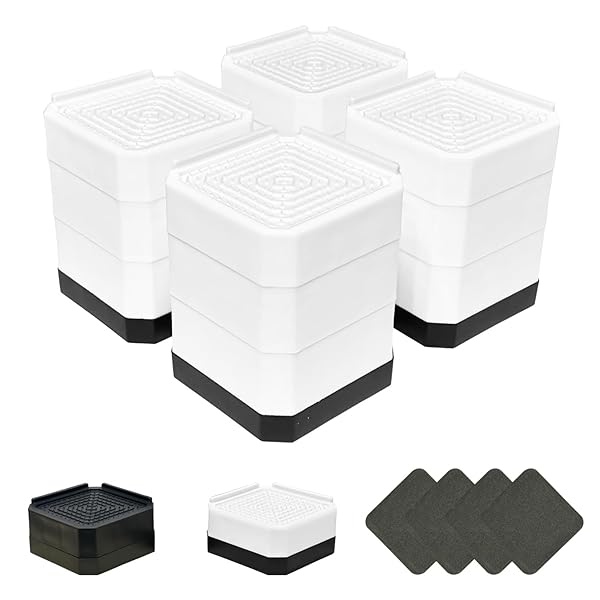 洗濯機用防振かさ上げ台 高さ調節 防振ゴム付き 高さ調整 机 継ぎ脚 ベッド・テーブルの高さ調節 テー..