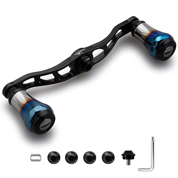 V2.0 90mm/105mm/115mm ベイト リール ハンドル シマノ(shimano) ダイワ(daiwa) アブガルシア(abu) 通用 ベイトリール 用 航空アルミ製 Aurora Series (V2.0-105mm - ブラック) (