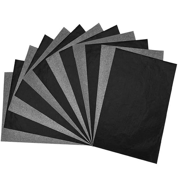 カーボン紙 転写 黒 片面 トレーシングペーパー 工芸 美術 複写 カーボンペーパー 23*33cm 50枚入り