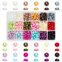 PandaHall Elite 約1400個/箱 ABSアクリル製 人工 真珠 8mm 半円ハーフ パール ラウンド カボション デコ用 装飾用 UVレジン 封...