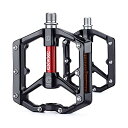 自転車 ペダル フラットペダル ロードバイク/クロスバイク/mtbなど用 リフレクター付 アルミ製(CX-930_RD)