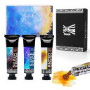 SUPER VISION 水彩絵の具 分離色 透明水彩 絵の具 3色 セット 透明水彩 絵の具 チューブ イラスト 漫画 ホビー 画材 絵手紙 えのぐ アーティスト 絵の具 特殊色 Diverse Colors Layering 15ml (「燭影揺