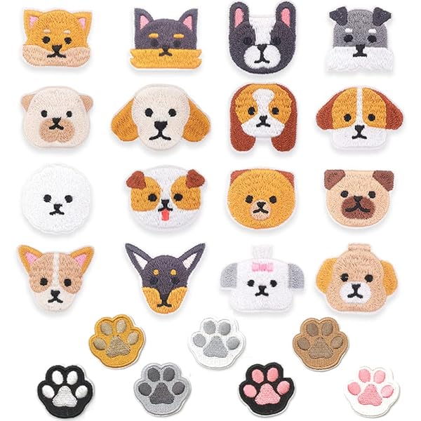 アイロン接着 アップリケ 刺しゅうパッチ 刺繍 ワッペン 犬 ドッグ DOG 動物 ワッペン おしゃれ 大人 アップリケ アイロンワッペン 手芸 漫画 かわいい DIY装飾