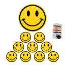 刺しゅうパッチ アイロンワッペン セット ファッション 漫画 かわいい DIY装飾 アクセサリー ぼうし バッグ 衣類 飾り (イエロー 笑顔)