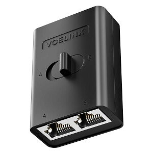 2ポート LAN スイッチ 2入力1出力 LANケーブル ハブ 切り替え器 分配器 高速1000Mbps Cat6/Cat5e/Cat5対応 電気不要 PoE、スライドスイッチ RJ11、RJ12