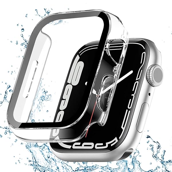 対応 Apple Watch ケース Series 9/8/7 41mm Apple Watch カバー 防水 3D直角エッジデザイン メッキ加工 全面保護 二重構造 アップルウォッチ カバー 高耐久 高透過率 装着簡单 アップルウォッチ ケース P