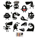 刺しゅうパッチ アイロンワッペン かっこいい 刺繍模様 ファッション かわいい ファッション 個性 多種多様なデザイン DIY装飾 パッチ アクセサリー 手帳 ダウンジャケット ズボン本 ぼうし 衣類 飾り (小悪魔*13個)