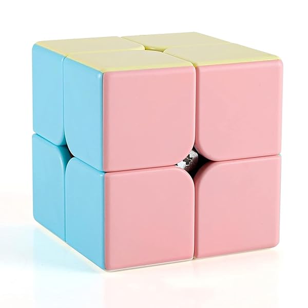 MOYU マカロン 2x2 競技用キューブ ステッカーレス 2x2x2 回転スムーズ Nomag無磁 公式·WCA国際大会規格 ロゴ無し 初心者向け こども学生脳トレ大人暇潰し 知育玩具