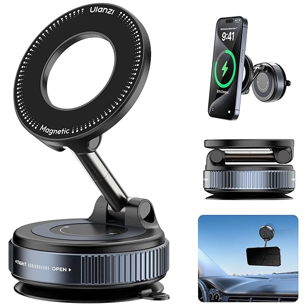 スマホホルダー 真空吸着式スマホホルダー 車載ホルダー 手動強力吸盤 Magsafe対応 真空スマホ ...