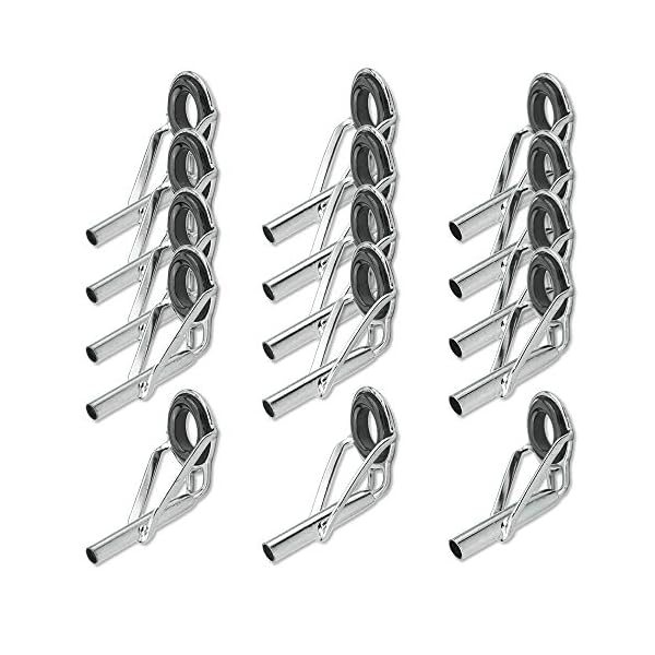 トップガイド ロッドガイド ステンレス 釣り竿 穂先 (8-1.8mm / 8-2.0mm / 8-2.4mm 15点セット)