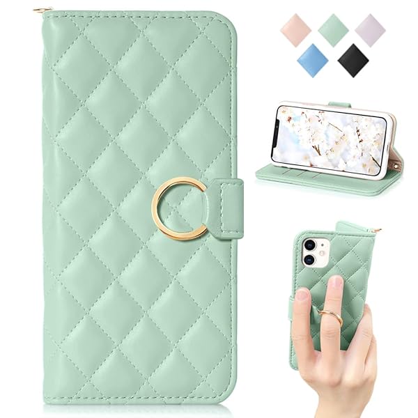 For iPhone 12ケース 手帳型 おしゃれ iPhone12 手帳型 ケース人気 女性 可愛い かわいい レディース チェック柄 刺繍 ストラップ付き ...