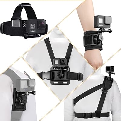 GoPro用アクセサリー カメラ ヘッドマウント ストラップマウント ショルダーブレース バックパッククリップ チェストハーネス 360°回転リストストラップマウント快適なストラップ 撮影安定 耐久性ありHero 5/6/7/8/9/10/11/12