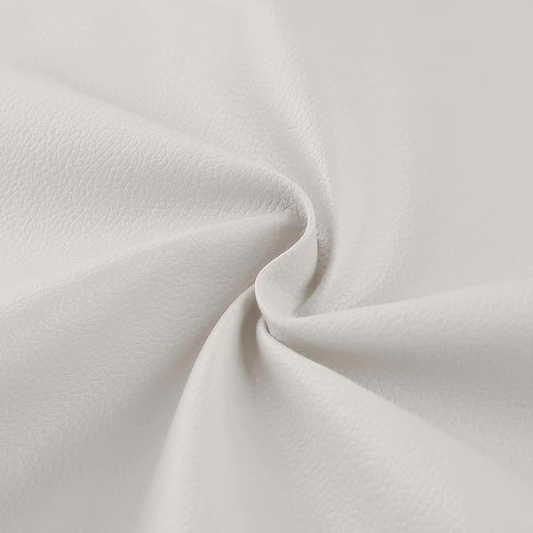 柔らかい人工合成皮革生地、200 x 137 cm人工皮革片、0.68 mm厚さのロール、エチレン軟包皮革材料、工芸品、リボン、DIY裁縫 に適している （白）