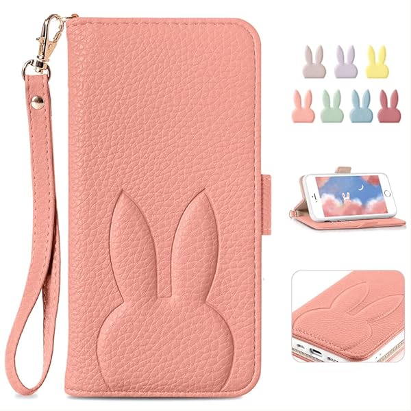 iPhoneSE 第2世代 iPhone8/7/6/6sケース 手帳型通用 アイフォン8 あいふぉん7 手帳カバー アイフォンSE 2022 保護ケース おしゃれ カードポケット 電話ケース 可愛い 財布型 兎 人気 レディース 女性 柔らかいTPU