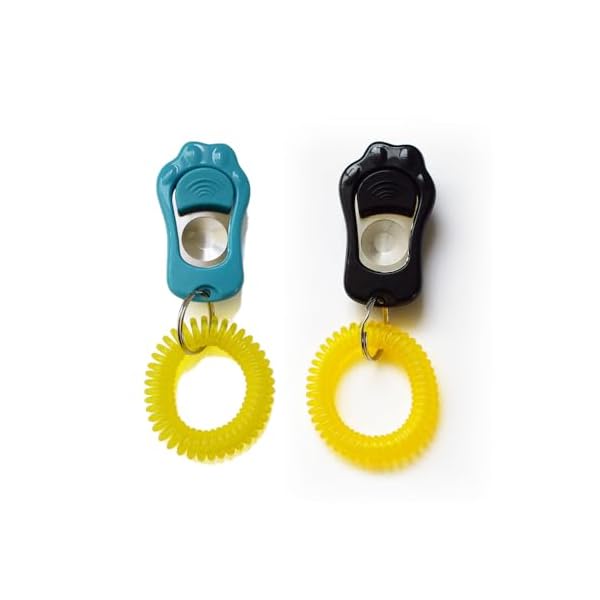 クリッカー 犬 犬笛 2枚セット 猫 犬 しつけ 音 ペットトレーニングクリッカー 調整可能 PC素材 耐摩耗..